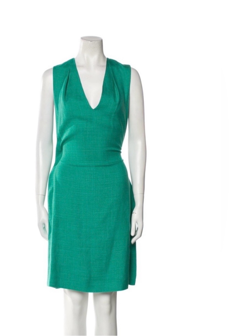 Balenciaga Emerald Silk Green Sheath Dress